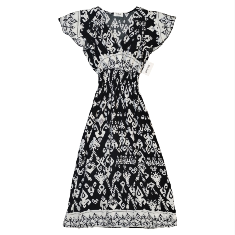 Anthropologie Black and White Maxi Dress